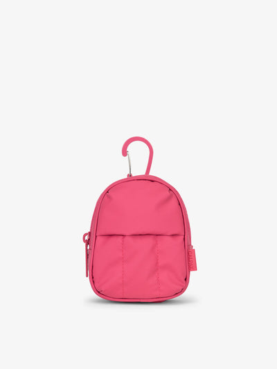CALPAK Luka key pouch with carabiner clip in dragonfruit pink; AMB2201-DRAGONFRUIT view 1
