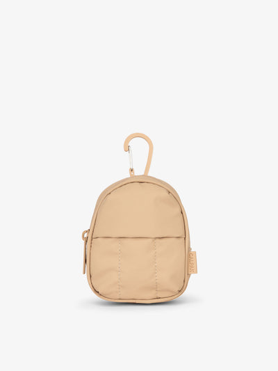 CALPAK Luka key pouch with carabiner clip in latte brown; AMB2201-LATTE