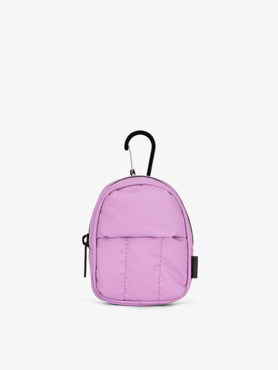 CALPAK Luka key pouch with carabiner clip in lavender; AMB2201-LILAC view 1