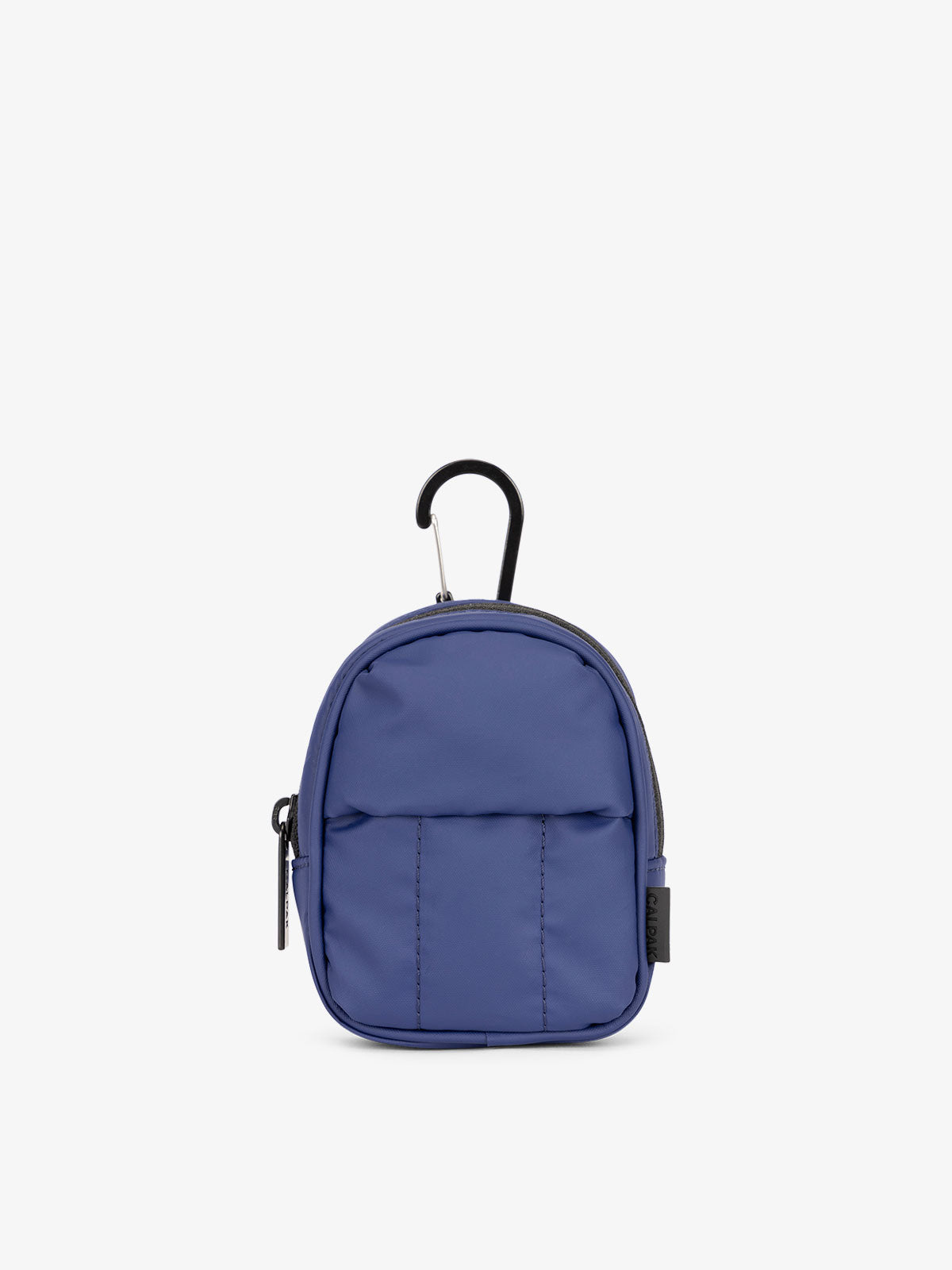 CALPAK Luka key pouch with carabiner clip in navy blue; AMB2201-NAVY