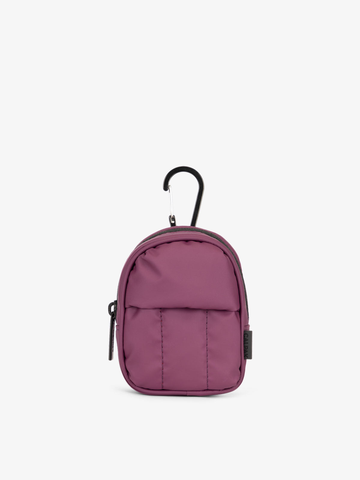  CALPAK Luka key pouch with carabiner clip in purple; AMB2201-PLUM