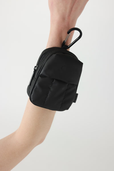 CALPAK Luka key pouch with carabiner clip in black; AMB2201-MATTE-BLACK