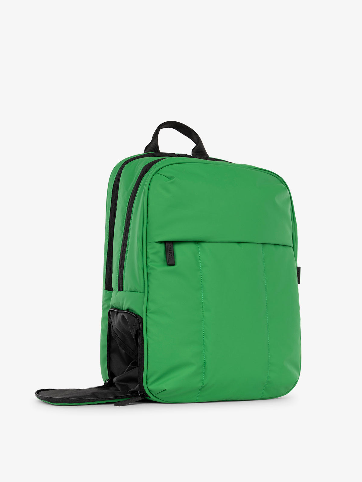 CALPAK Luka Laptop travel Backpack with shoe compartment in green apple; BPL2001-GREEN-APPLE