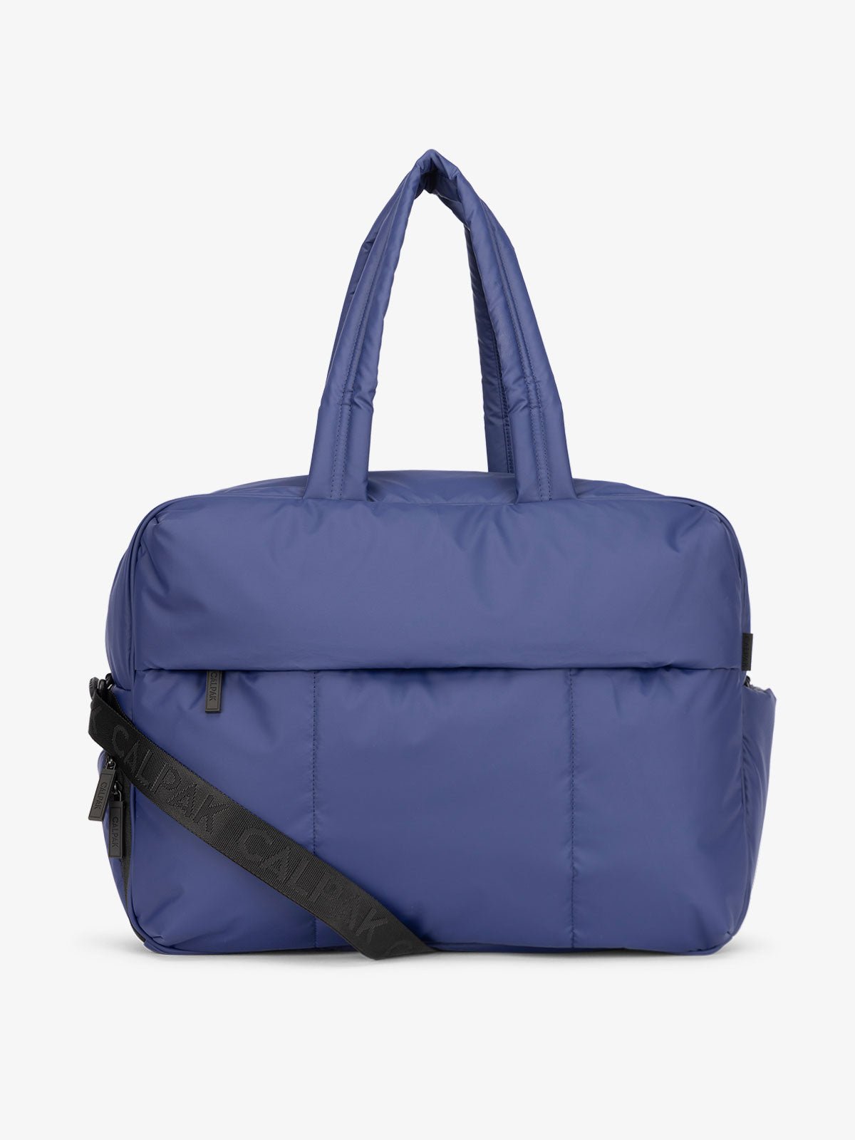 CALPAK Luka large duffle bag with detachable strap and zippered front pocket in dark blue