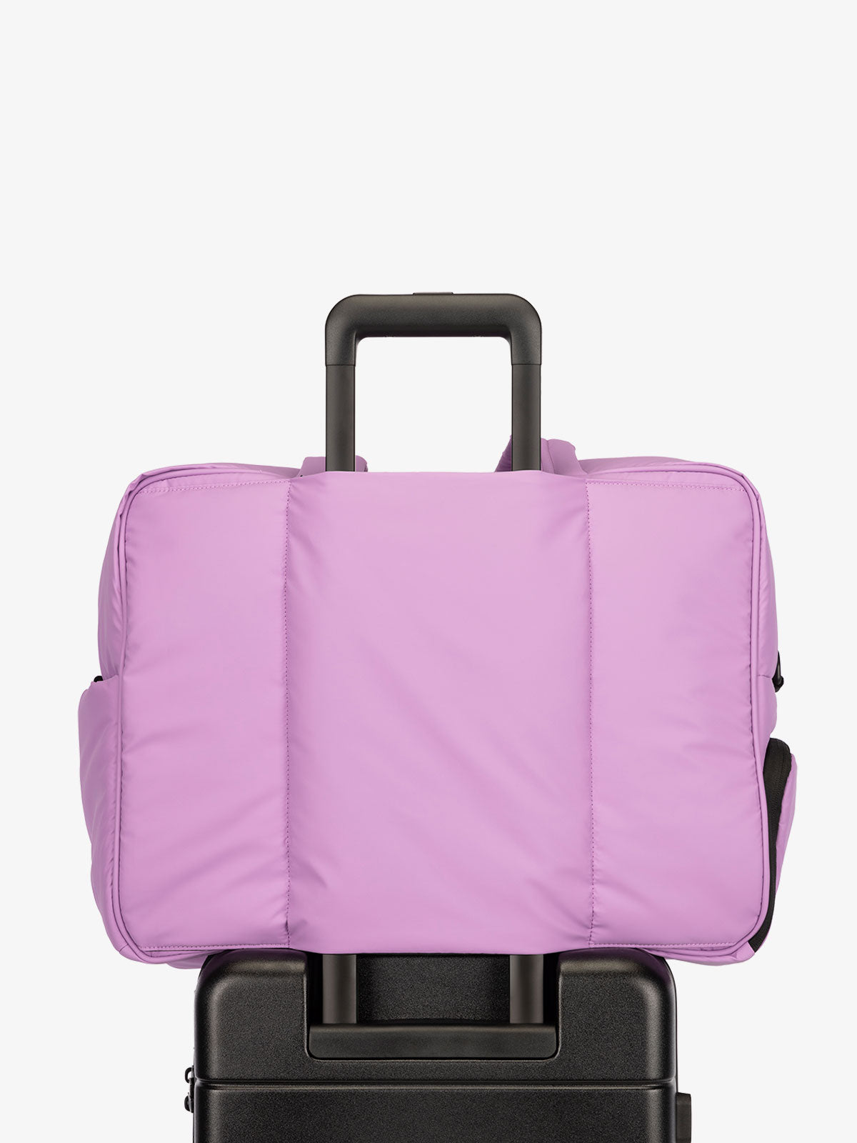 CALPAK Luka large travel duffel bag with trolley sleeve for luggage in lilac; DLL2201-LILAC