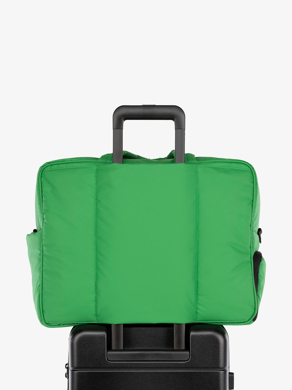 CALPAK Luka large travel duffel bag with trolley sleeve for luggage in green; DLL2201-GREEN-APPLE