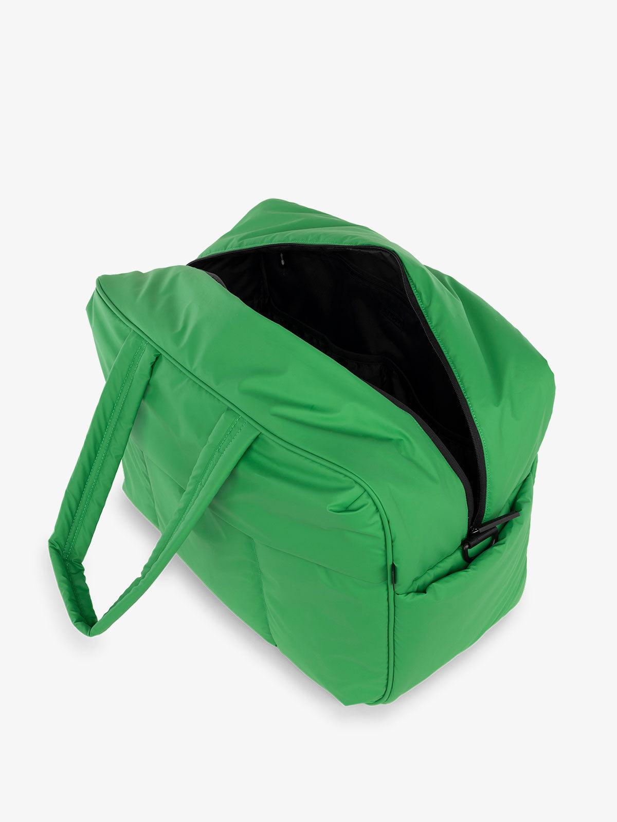 CALPAK water resistant Luka large duffel with multiple pockets and top handles in green; DLL2201-GREEN-APPLE