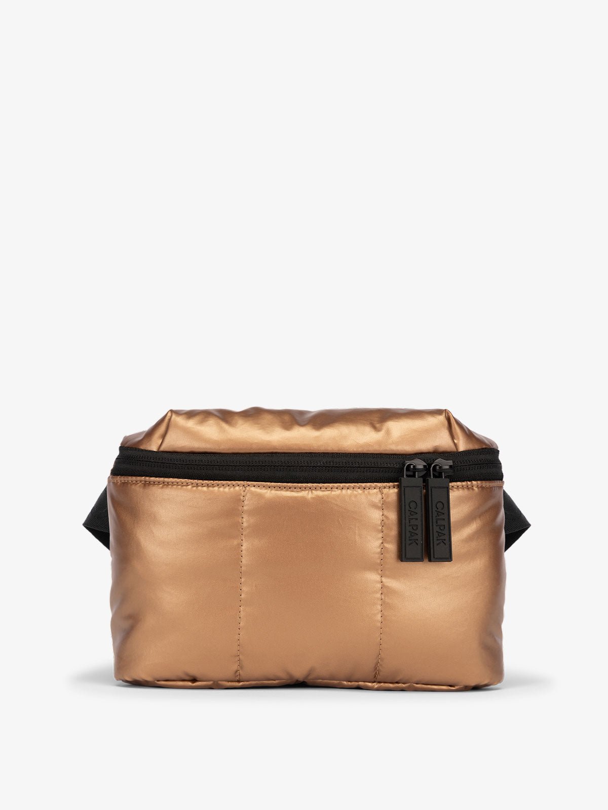 CALPAK Luka Mini Belt Bag with soft puffy exterior in metallic brown copper