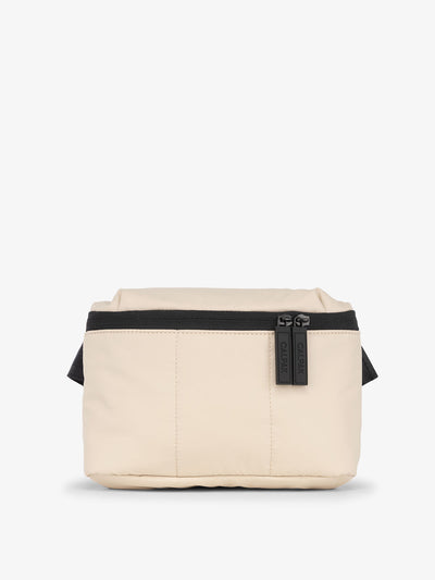 CALPAK Luka Mini Belt Bag with soft water-resistant exterior in oatmeal; BBM2201-OATMEAL