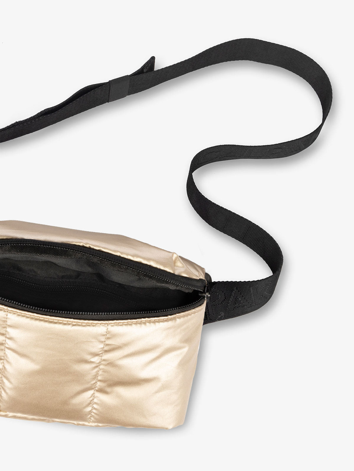 CALPAK Luka small travel waist Bag with multiple pockets in metallic gold; BBM2201-GOLD