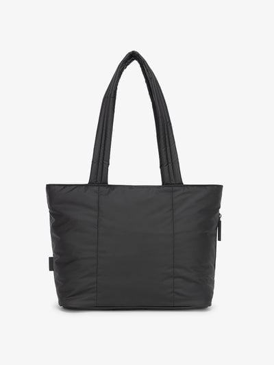 CALPAK Luka Mini Tote with soft, puffy exterior in black; ALM2401-MATTE-BLACK