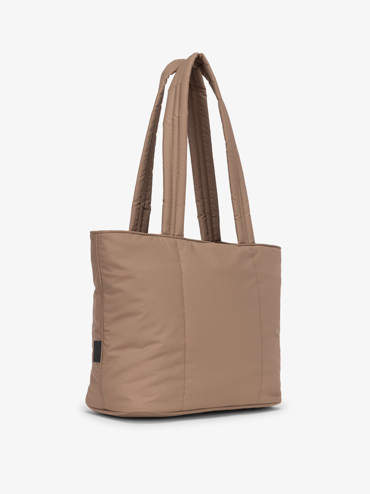 Brown CALPAK Luka Mini Tote with durable padded shoulder straps; ALM2401-CHOCOLATE