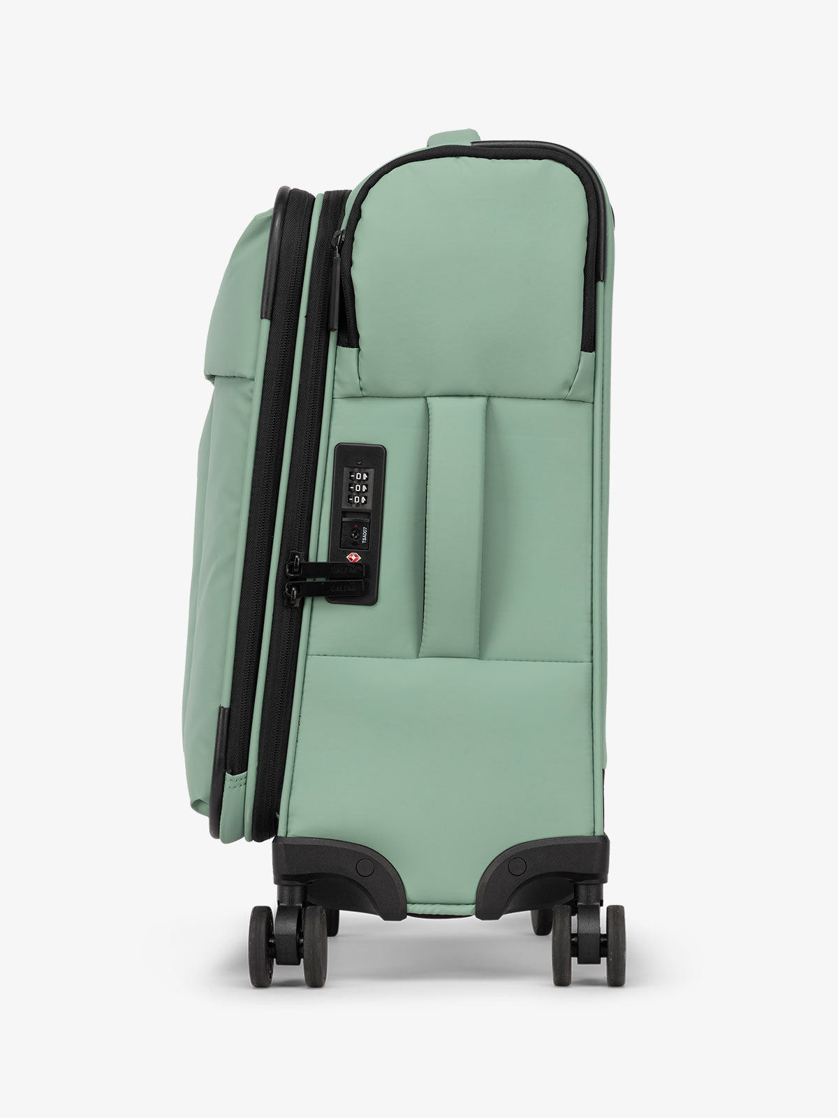 CALPAK Luka soft case carry on luggage with TSA approved lock and 360 spinner wheels in green; LSM1020-SAGE