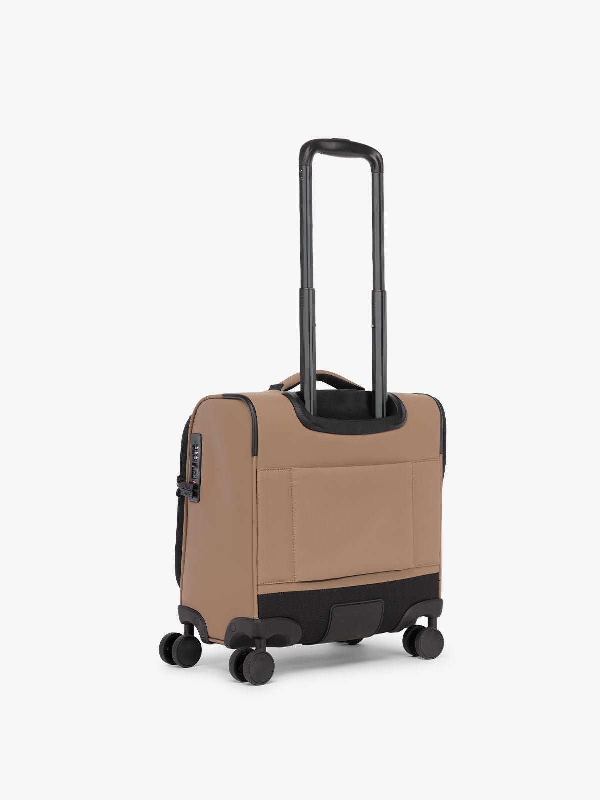 CALPAK Luka mini soft suitcase with 360 spinner wheels and trolley sleeve in brown