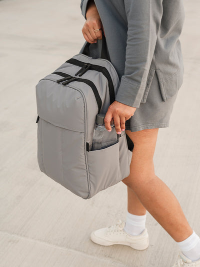 CALPAK Luka laptop backpack in grey; BPL2001-IRON view 2