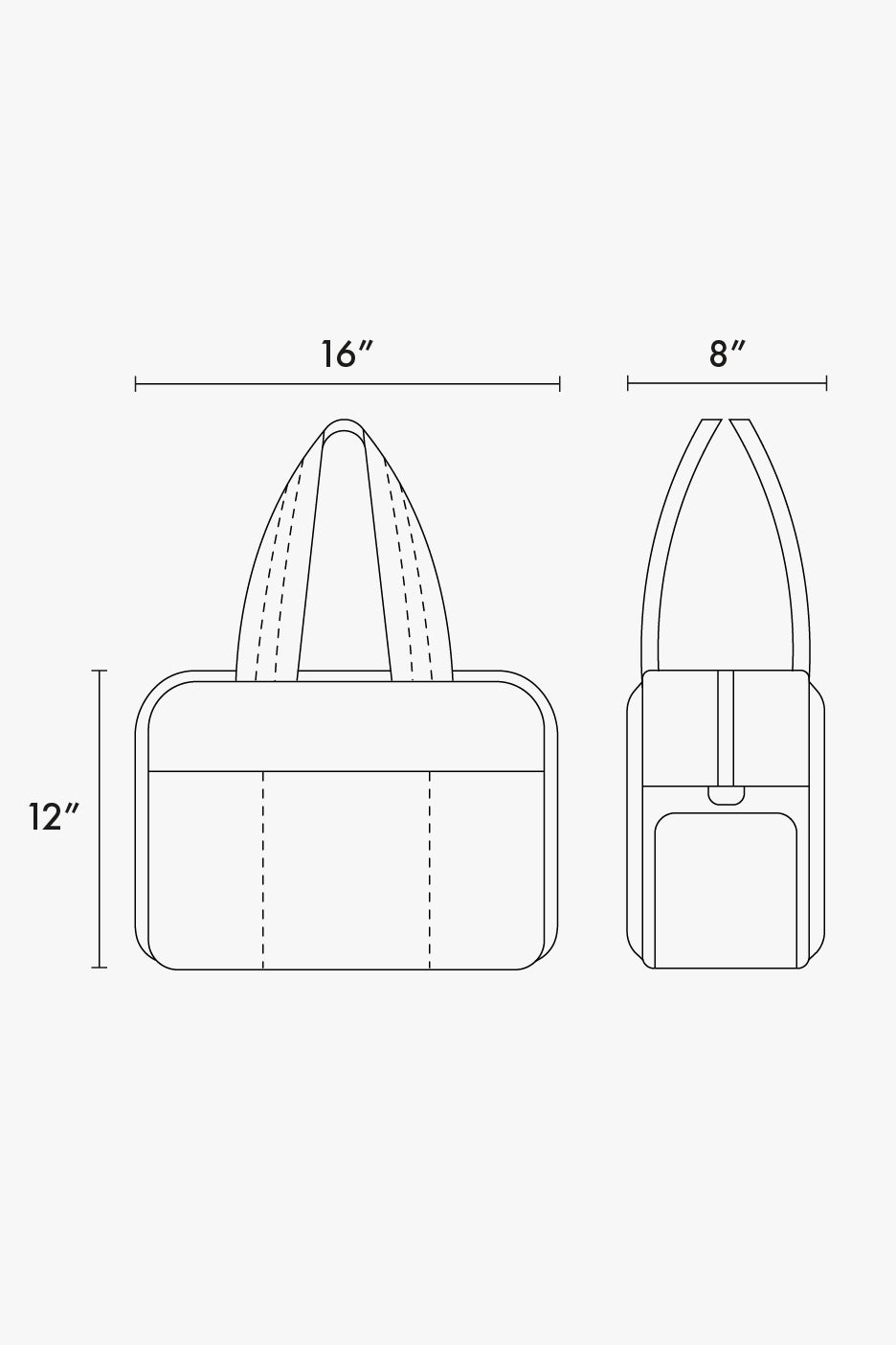 Duffel bag dimensions and structure