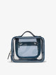 CALPAK Medium clear makeup bag with compartments in dark blue; CMM2201-DEEP-SEA