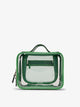 CALPAK Medium clear makeup bag with compartments in green apple; CMM2201-GREEN-APPLE