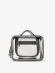 CALPAK Medium clear makeup bag with compartments in metallic steel; CMM2201-STEEL
