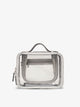 CALPAK Medium clear makeup bag with compartments in cool grey; CMM2201-COOL-GREY