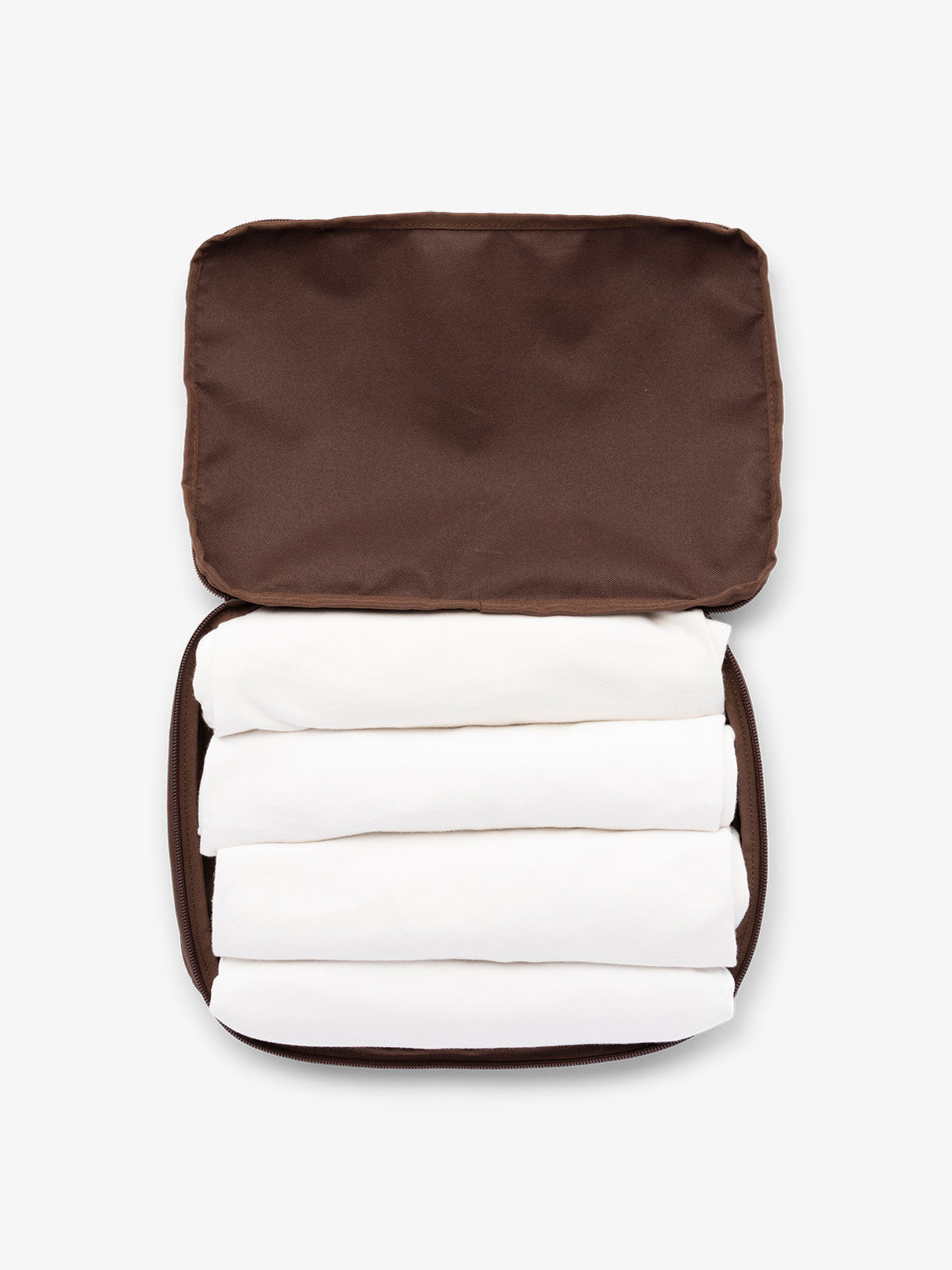 CALPAK packing cubes for travel in brown walnut; PCC2201-WALNUT