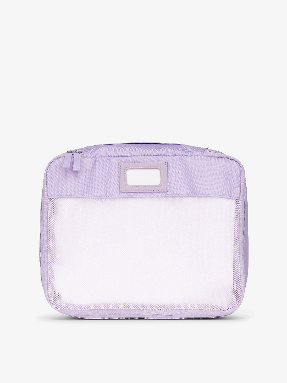 CALPAK luggage packing cubes for clothes with mesh front and label in lavender; PC1601-ORCHID