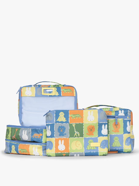 Miffy Packing Cubes 5-Piece Set in Miffy Blue Zoo Trip | CALPAK
