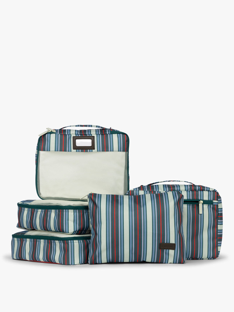 CALPAK 5pc Packing Cubes Set in multicolor stripe