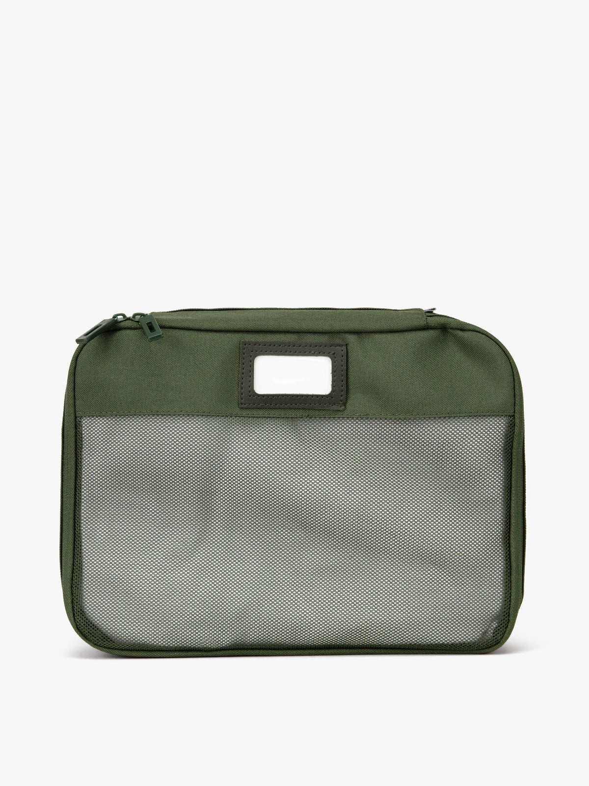 CALPAK green zippered mesh organizer; PC1601-MOSS