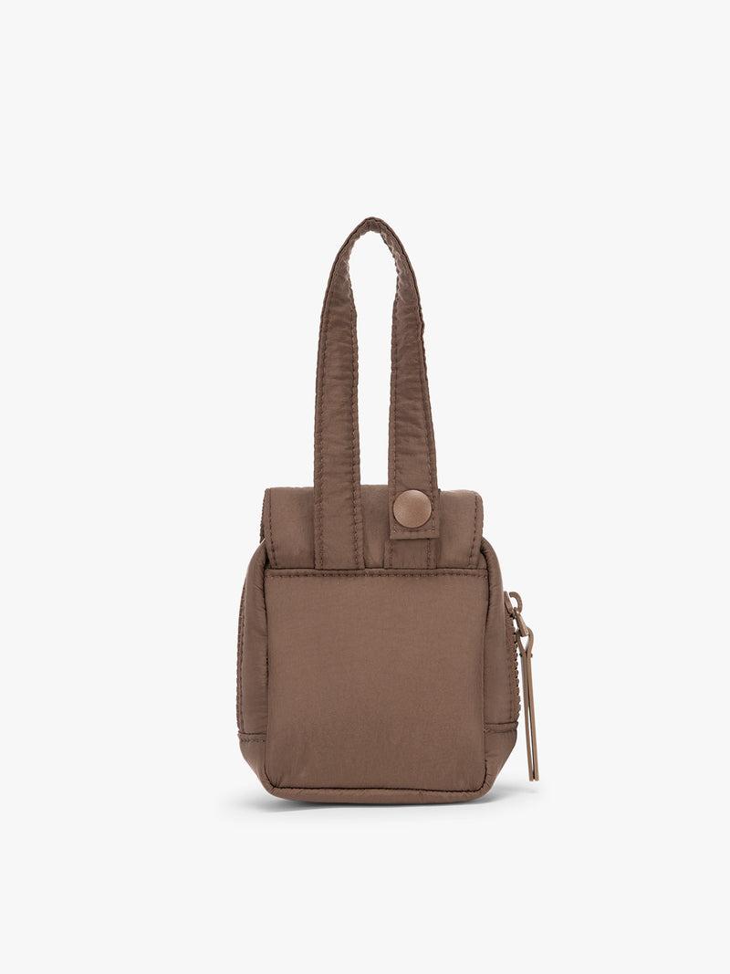 CALPAK Baby Collection Pacifier Pouch in brown Hazelnut back view