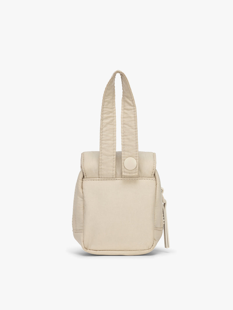 CALPAK Baby Collection Pacifier Pouch in white Oatmeal back view