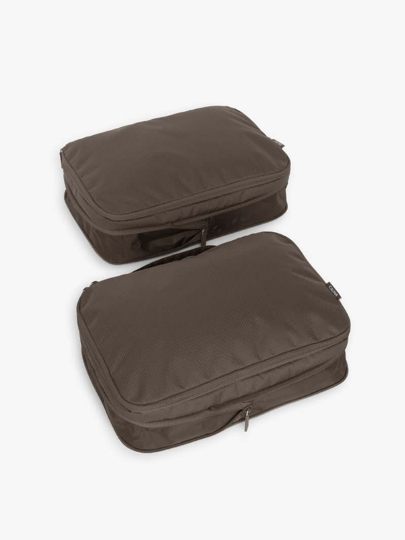CALPAK Medium Compression Packing Cubes set of 2 in brown Mushroom