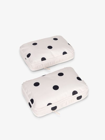 CALPAK small compression packing cubes in black and white polka dot; PCS2301-POLKA-DOT