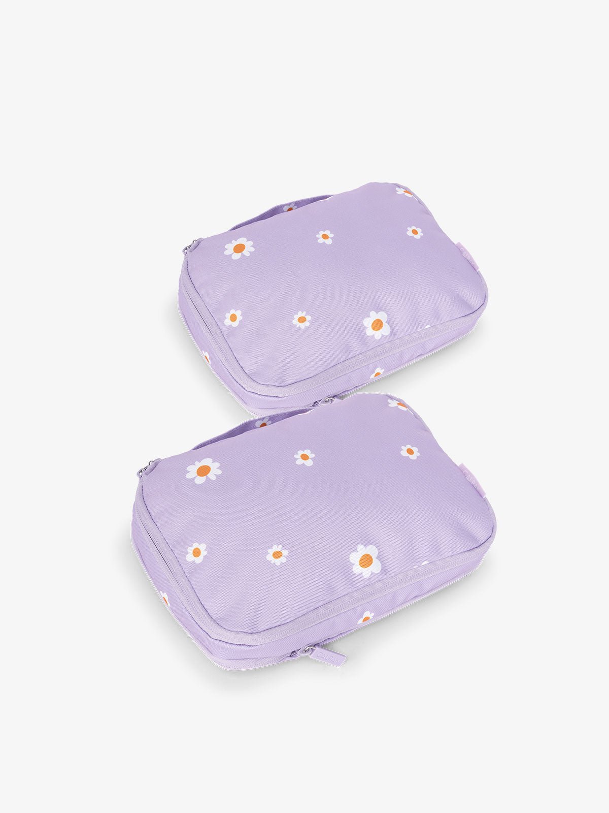 CALPAK small compression packing cubes in purple floral print