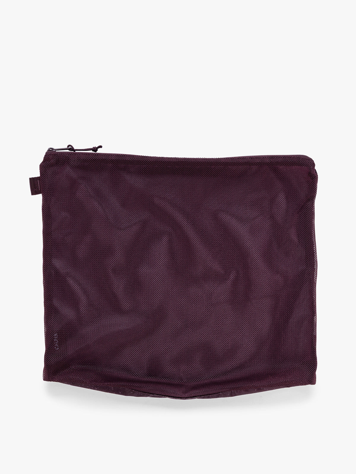 Zippered pouch of the CALPAK Terra 5pc Packing Cube Set in dark red Dark Cherry on a white background; PCT2601-DARK-CHERRY