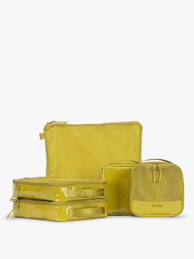 CALPAK Terra 5pc Packing Cube Set in yellow green Wasabi on a white background; PCT2601-WASABI view 1