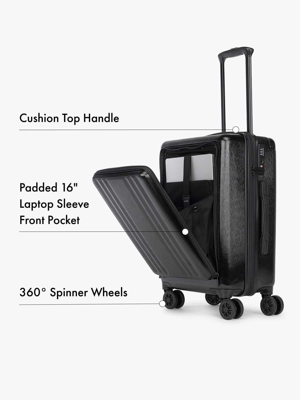Ambeur Front Pocket Carry-On Luggage in Black | CALPAK