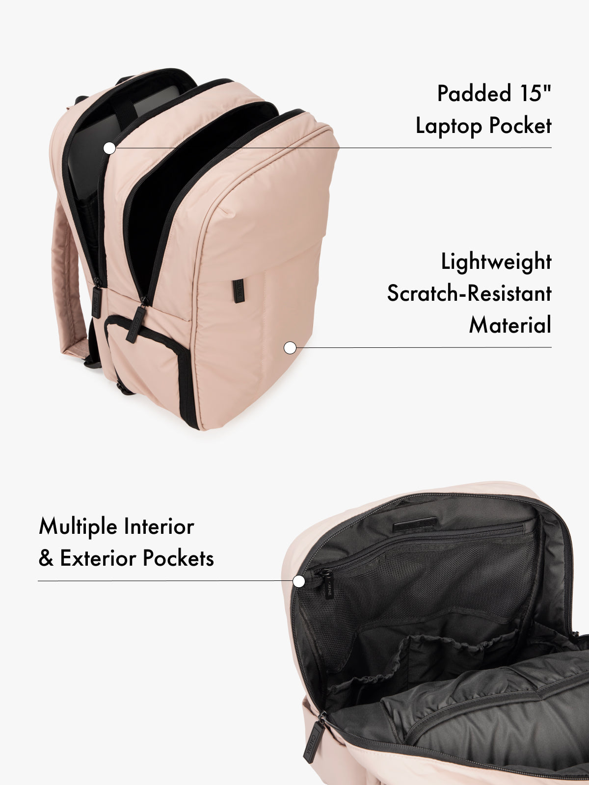 Luka 15 inch Laptop Backpack in Rose Quartz | CALPAK