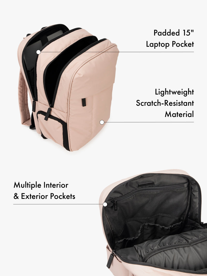 15 inche laptop backpack for women Luka 15 inch Laptop Backpack in Rose Quartz