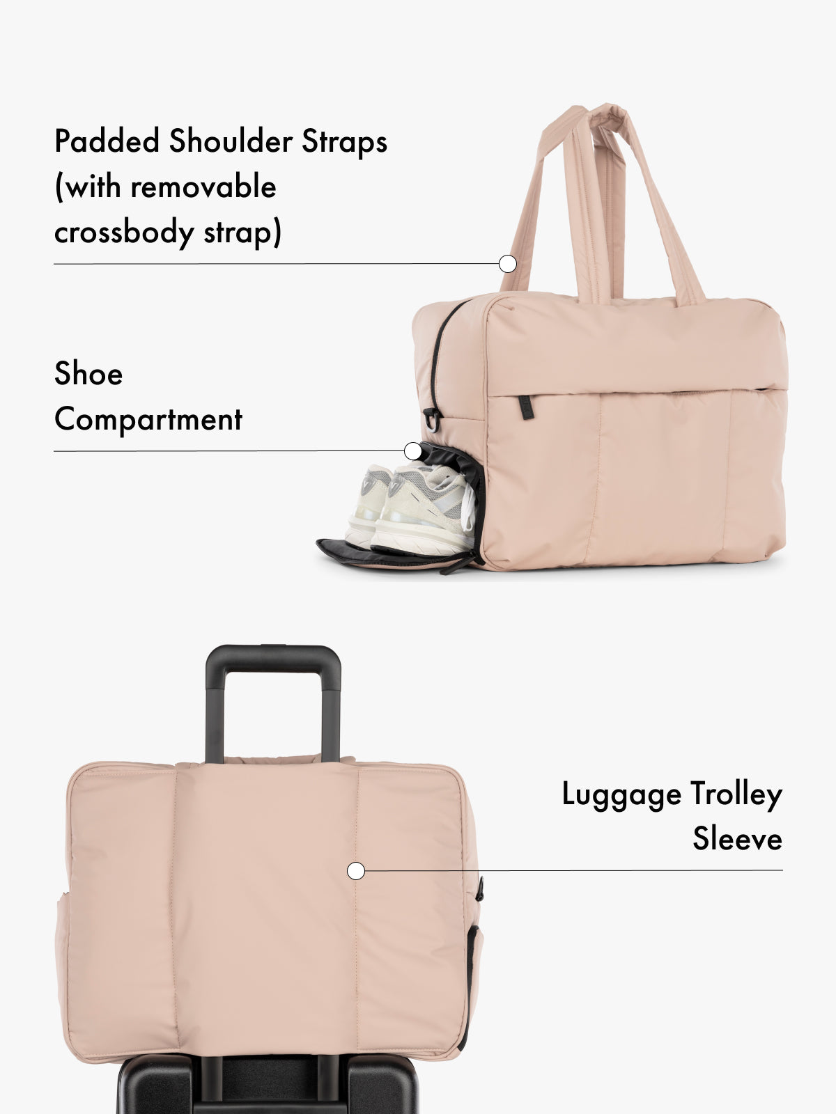 Luka Large Duffel in Rose Quartz | CALPAK