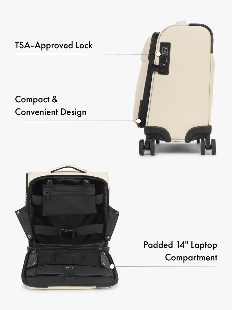 calpak mini luka backpack 17 inch Laptop in Oatmeal and secure carabiner make it easy to grab and go Luka Mini Belt Bag |