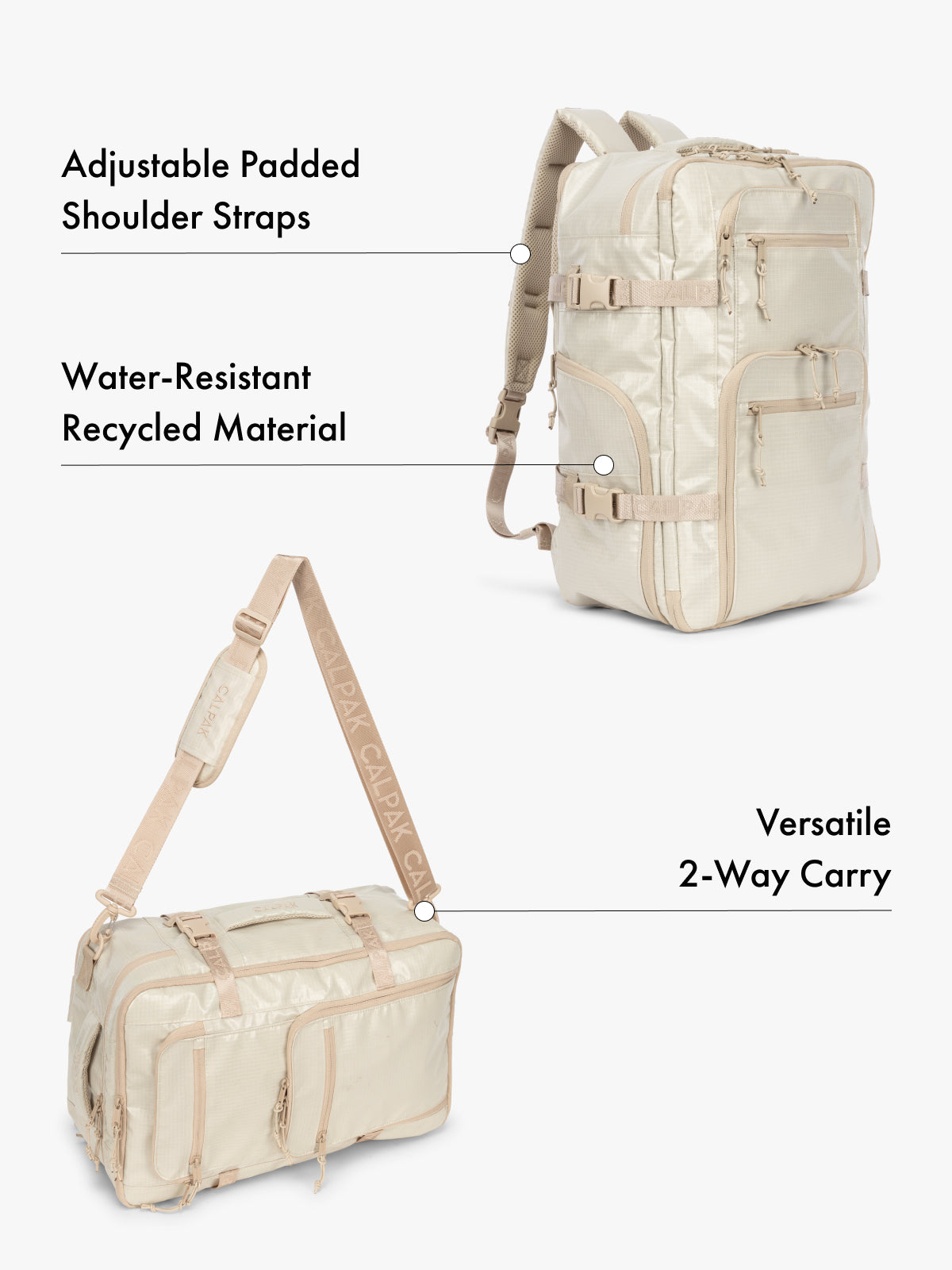 Terra 26L Laptop Duffel Backpack in White Sands | CALPAK
