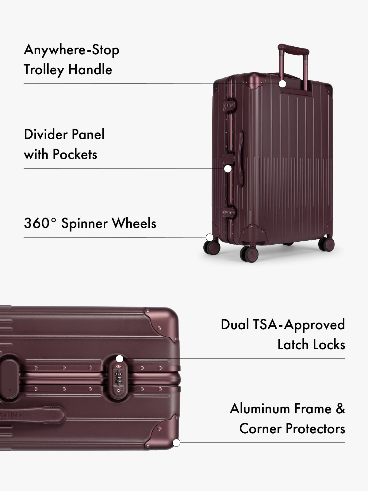 Vault Large Luggage in Dark Cherry | CALPAK