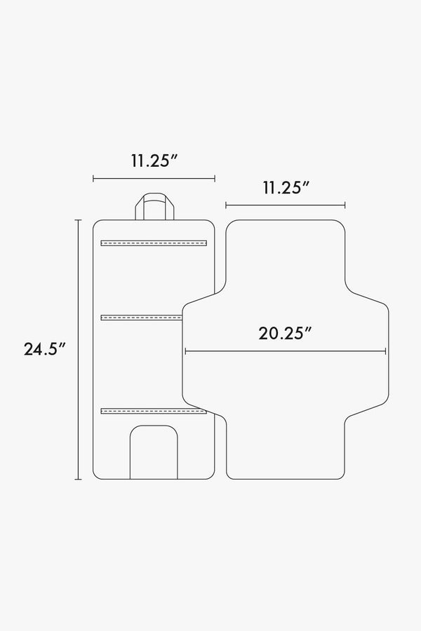 CALPAK portable changing pad clutch dimensions