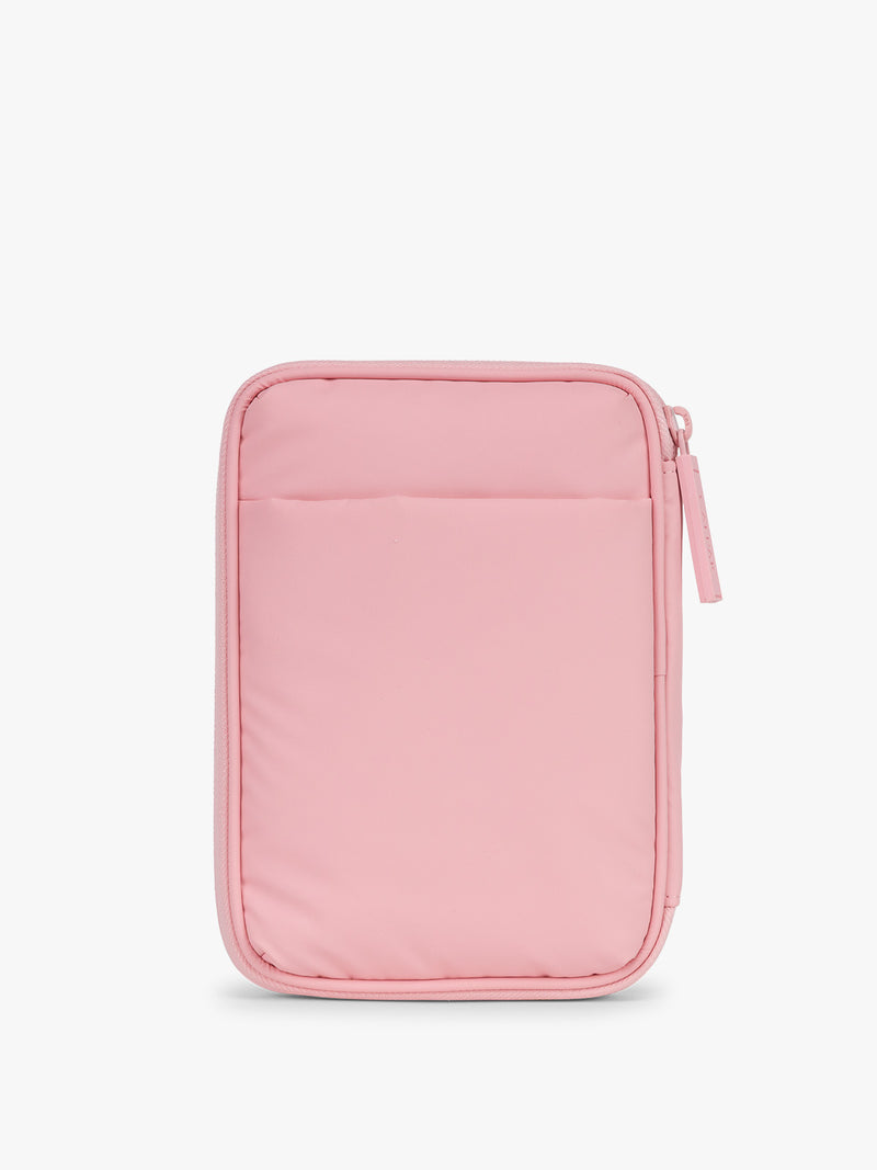 CALPAK Luka Zippered Passport Wallet in pink Blossom back view