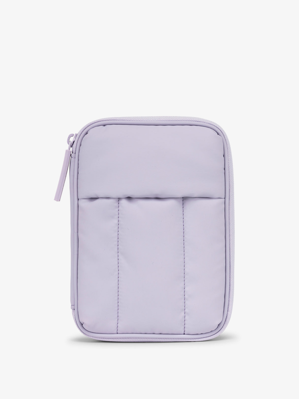 CALPAK Luka Passport Zippered Wallet front view in lavender purple Orchid; PZW2301-ORCHID