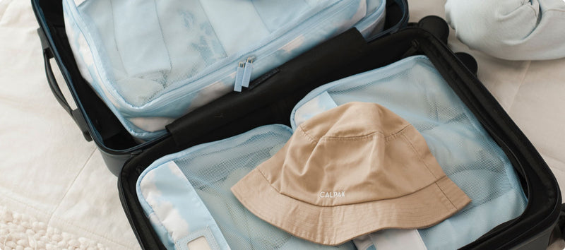 CALPAK Packing Cubes Set lifestyle image in use in luggage