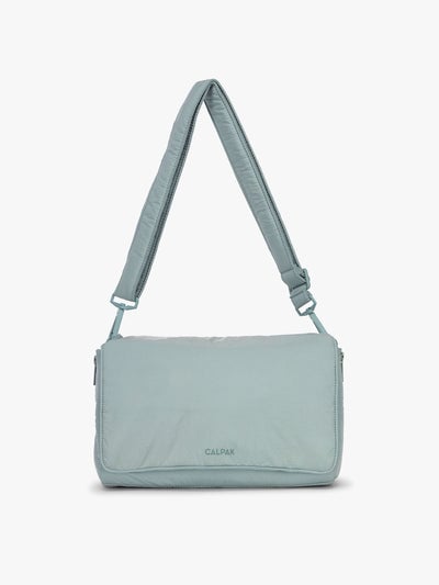 CALPAK Convertible Stroller Caddy Crossbody in light blue Bluebell; SCB2401-BLUEBELL