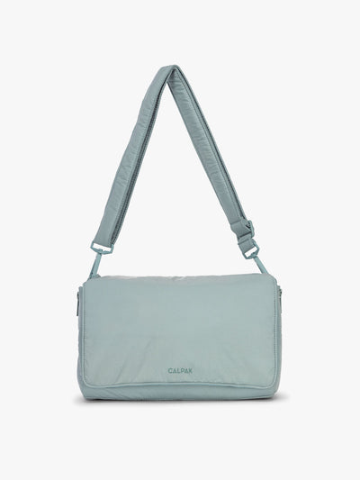 CALPAK Convertible Stroller Caddy Crossbody in light blue Bluebell; SCB2401-BLUEBELL view 1