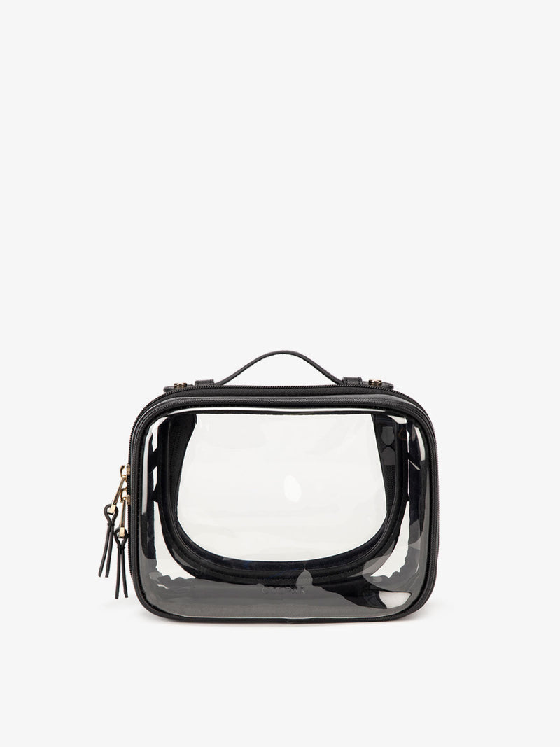 calpak travel makeup bag Small Clear Cosmetics Case in Black